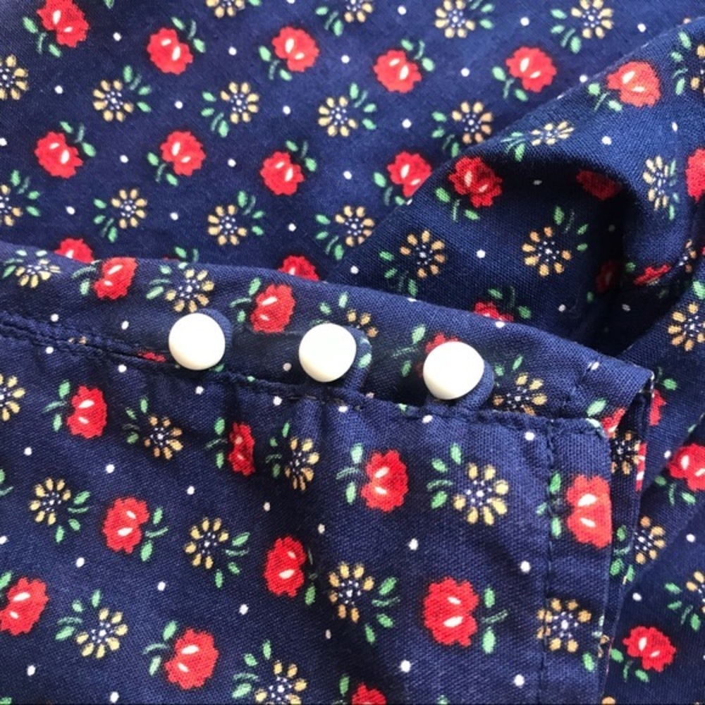 Vintage Robbie Bee Floral Prairie Dress Cottagecore Country Mock Neck Midi - Picture 7 of 9